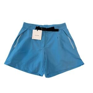 NWT Falke Belted Shorts Womens Sz Small Blue Athleisure Active Wear Training Gym